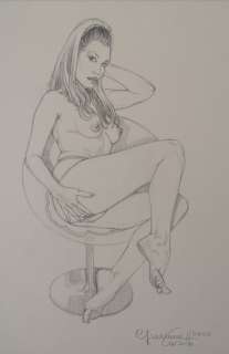 Giovanna Casotto - Illustration originale au crayon - Femme nue - (2020) | Catawiki