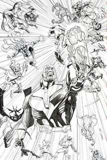 Gary Shipman - A3 - 11x17 inches - Thanos vs Avengers Guardians of the Galaxy Dr Strange - Loose page - First edition - (2018)