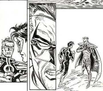 Ron Wagner Bill Reinhold - A3 - 11x17 inches - Convergence: Green Lantern / Parallax - Loose page - First edition - (2015)