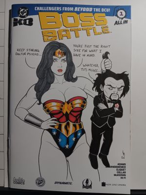 Blank sketch cover art of wonder woman and doctor psycho | Raremarq (Buy It Now)