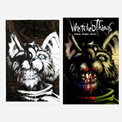 Lot 368 - Ken Perry, Wretched Things Trade Paperback Cover Original Art (Source Point Press, 2018) | Landry Pop Auctions