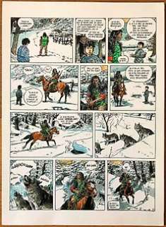 Franz (Franz Drappier) - Originele pagina (p.2) - Lotusbloem / Poupée d’ivoire 8 - Loups / Het Roedel - O.I ink + watercolor - (2000) | Catawiki