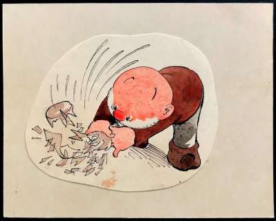 Dulieu, Jean (Oort, Jan van) - Originele tekening in kleur voor de Eva - Paulus de Boskabouter - (1955/1956) | Catawiki