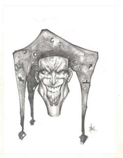 Bill Maus - Joker Clown Pencil Portrait - Signed