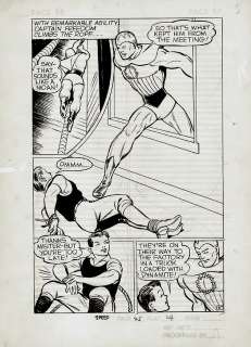 Arthur Cazeneuve Pierce Rice - speed comics #14 p 10 splash (first full capt. Freedom story! ) 1941