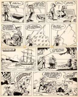 Uderzo | Jehan Pistolet et l’espion Encre de Chine avec indications de couleur | Millon