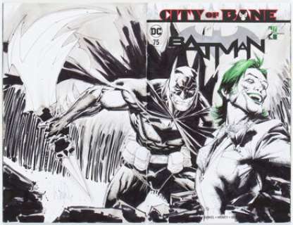 Whilce Portacio Batman #75 Wraparound Sketch Cover Variant Original Art (DC, 2019) CGC Signature Series NM/MT 9.8 - | Heritage