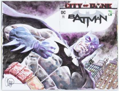 Charlie Adlard Batman #75 Wraparound Sketch Cover Variant Original Art (DC, 2019) CGC Signature Series NM/MT 9.8 - | Heritage