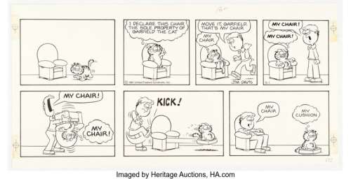 Davis, Jim | Jim Davis Garfield Sunday Comic Strip Original Art Dated 3-1-81 (United Feature Syndicate, 1981).... | Heritage
