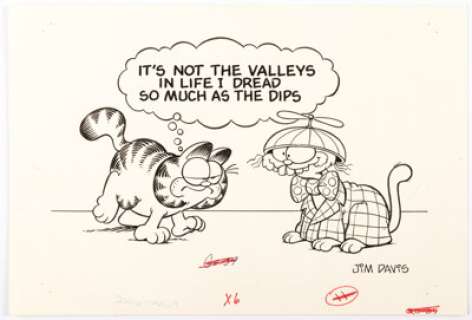 Davis, Jim | Jim Davis - Garfield "Dips" Illustration Original Art (c.1980s).... | Heritage