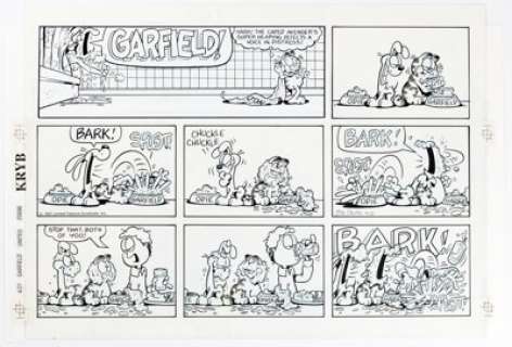 Davis, Jim | Jim Davis Garfield Sunday Comic Strip Original Art dated 4-21-91 (United Feature Syndicate, 1991).... | Heritage