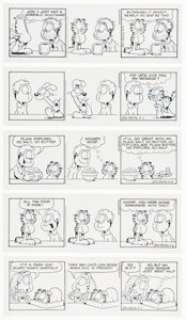 Davis, Jim | Jim Davis Garfield Consecutive Daily Comic Strip Original Art Group of 6 (PAWS, 1999).... (Total: 6 Original Art) | Heritage