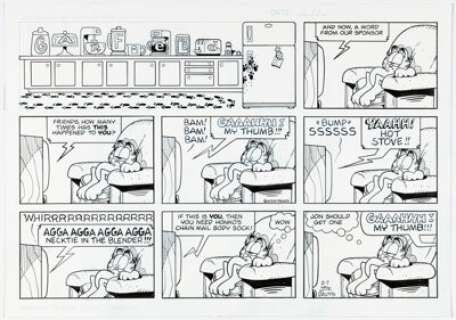 Jim Davis | Garfield Sunday Comic Strip Original Art dated 2-7-10 (PAWS, 2010). | Heritage