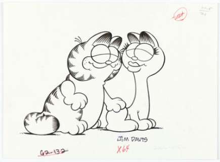 Jim Davis - Garfield and Arlene Illustration Original Art (c. 1980s). | Heritage
