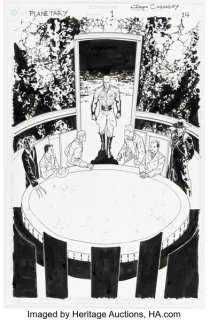 John Cassaday Planetary #1 Splash Page 14 Original Art (DC/Wildstorm, 1999).
