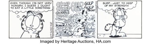 Jim Davis Garfield Daily Comic Strip Original Art dated 6-27-98 (PAWS/Universal Press Syndicate, 1998). | Heritage