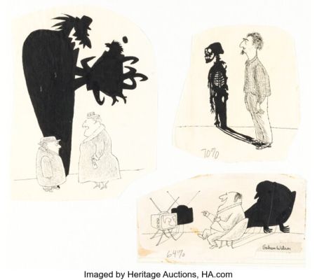 Gahan Wilson Help! V1 #7 "Shadow-Play" Illustrations Original Art Group of 3 (Warren, 1961). (Total: 3 Original Art) | Heritage