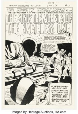 Paul Reinman The Mighty Crusaders #5 Splash Page 1 Original Art (Archie, 1966). | Heritage