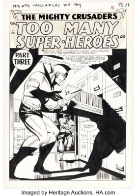 Paul Reinman (as "Paul Are") The Mighty Crusaders #4 Splash Page 1 Original Art (Archie, 1966). | Heritage