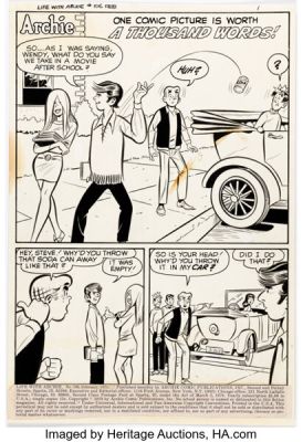 Harry Lucey Life with Archie #106 "One Comic Picture is Worth a Thousand Words!" Complete 8-Page Story Original Art (Archie, 1971). (Total: 8 Original Art) | Heritage