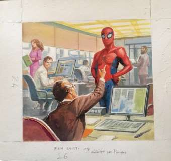 Severino Baraldi - illustrazione originale omaggio a Spiderman - Loose page