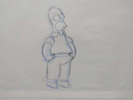 The Simpsons - Original drawing of Homer Simpson - Unique | Catawiki