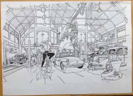 Franka - Origineel achterschutblad "Operatie Roofmoord": Joop’s garage - (2019) | Catawiki