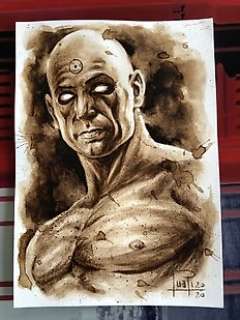 Original Coffee Painting - DR. MANHATTAN ( Watchmen ) - Original Art (2020)