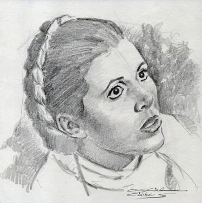 Carrie Fisher as Princess Leia – Star Wars Portrait | Corner4art