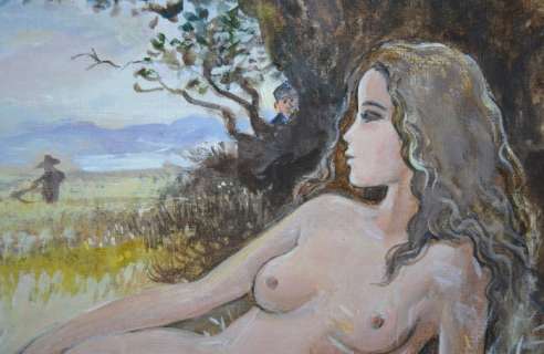 Femmes - Acrylique, Aquarelle et crayon - Le Parfum des blés - (2020) | Catawiki