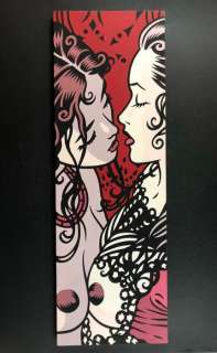 Roberto Baldazzini - Dipinto originale su tela "Piccole labbra" cm 30x90 - CoA - Loose page - Unique copy - (2009)