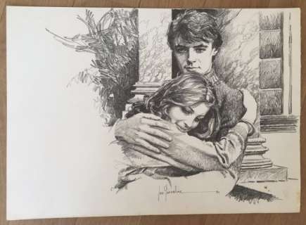 GonzÃ¡lez, José - Original drawing - Pareja entre columnas - (1980) | Catawiki