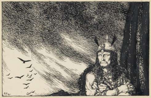 EDMUND DULAC. (EDGAR ALLAN POE) "Kind solace in a dying hour!" | Swann Galleries