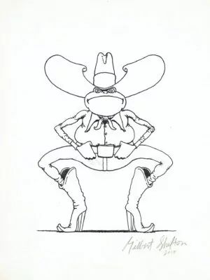 Gilbert Shelton | Tall Toad – étiquette de bière | La Galerie de la Bande Dessinée