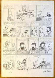 Tintin - Planche originale (p.34) Ã  la mine de plomb - Tintin et l’Alph-Art - (1992) | Catawiki