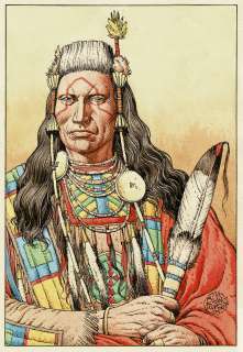 Blanc-Dumont | Indien Crow, dessin original à l’encre de chine et à l’aquarelle. | Septimus