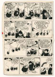 Jijé - BLONDIN ET CIRAGE Encre de Chine pour la planche 41 de l‘album Blondin