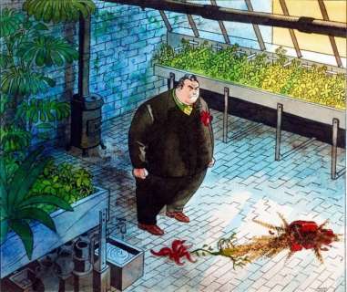 WURM Philippe - Lot 804 - Nero Wolfe Illustration couleur Encre de chine et aquarelle...