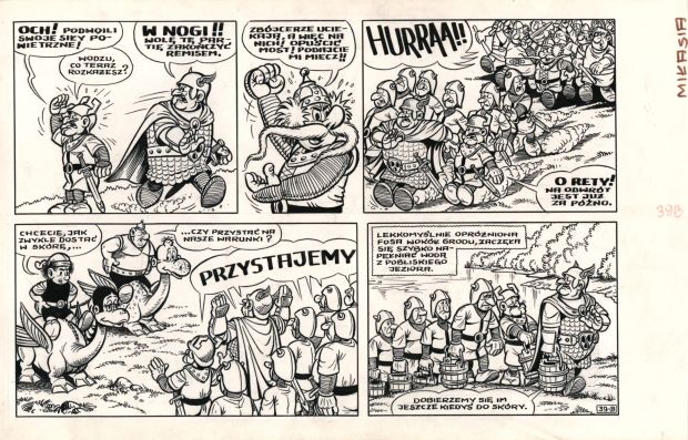 Janusz Christa - Kajko i Kokosz. Cudowny lek, strona 39B (komplet – tusz i kolor)