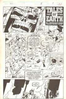 Jim Amash, Manny Galan - Transformers: generation 2 #5 p. 1 - transformers destroying city title splash - 1994 signed