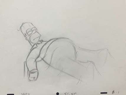 Matt Groening | The Simpsons - Original drawing of Homer Simpson | Catawiki
