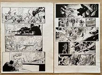 Jadson, Jack - war story - Lot de 2 planches originales Ã  l‘encre - par Jack Jadson - Page volante - Exemplaire unique