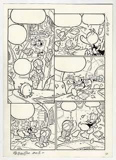 Andrea Freccero | Star Wars, Paperino - Andrea Freccero - tavola originale firmata - Page volante - Exemplaire unique - (2015) | Catawiki