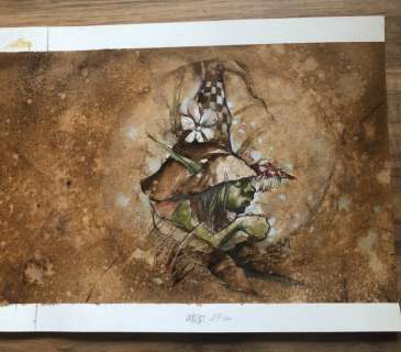 Civiello, Emmanuel | Civiello, Emmanuel - Peinture originale - Couverture - La Graine de folie - Croquis - (1996) | Catawiki