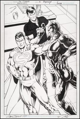 Dan Jurgens | Booster Gold #8 Superman Splash art | ArchAngels