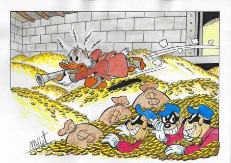 Millet | Scrooge McDuck & The Beagle Boys - Millet - Original Drawing | Catawiki