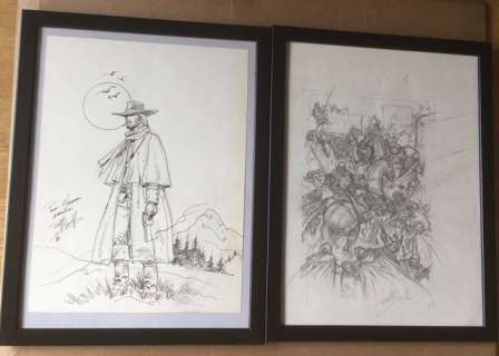 Yves Swolfs | Y. Swolfs - Durango et Legende -Ensemble de 2 dessins originaux - Page volante | Catawiki