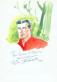 Attanasio Dino | Bob Morane Illustration à l’aquarelle 29 x 21 cm | Vermot et Associés