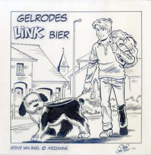 Van Bael, Steve | Van Bael, Steve - Originele tekening - Etiket - Gelrodes bier - Link - (2006) | Catawiki