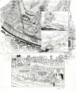 Guy Michel | Le sang du dragon, Au-delà des brumes, planche originales très grand format à l’encre de chine pour cet album paru en 2005 chez Soleil. | Septimus